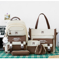 Sac à Dos Personnalisé Ensemble de 5 Pièces, Tendance et Imperméable pour Voyage, École Primaire et Collège