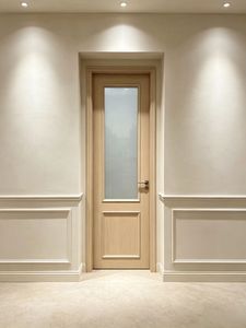 Portes intérieures de ferme en bois massif au design minimaliste moderne, étanches, avec insert en verre, pour usage commercial - Product Image 6