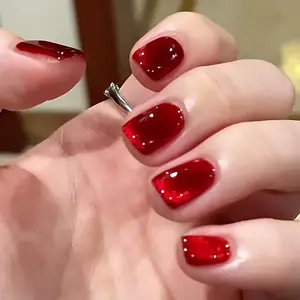 2024 nuevo esmalte de uñas Ruby Cat's Eye Nail Art Poly Gel cerezas blancas Red Spar para Otoño e Invierno venta al por mayor cuidado de uñas