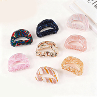 Pinces à cheveux géométriques creuses en PVC de style vintage coréen, peinture à l'huile, vente en gros, pinces à cheveux en forme de requin, accessoires pour cheveux faits à la main