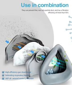 Respirador de media cara con filtro certificado CE OEM y ODM 3200, máscara de gas para polvo y pintura en aerosol - Product Image 5