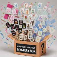 Coffret Mystère Mahjong Américain, un ensemble complet de tuiles à motifs aléatoires par boîte, coffret cadeau Mahjong en acrylique pour collectionneurs