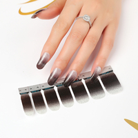 Nouvelles bandes adhésives pour ongles 3D effet ombré, étanches, avec motif cœur, fournies par l'usine, autocollants de vernis à ongles