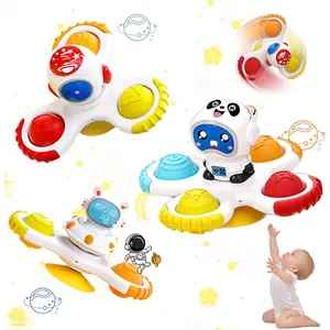 2023ของเล่นฝึกประสาทสัมผัสสำหรับเด็ก Fidget SPINNER Space TOP 3D Baby bath Toy 3ชิ้นยางดูดของเล่นสำหรับทารก