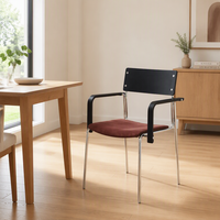 Fauteuil de salle à manger en bois massif avec structure en fer et MDF, style Wabi-Sabi, moderne, de luxe léger et haut de gamme, pour café