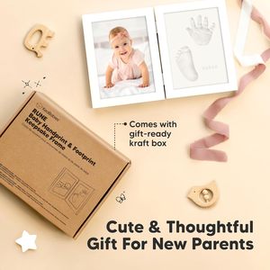 Kit de Huellas de Bebé sin Tinta para Colgar en la Pared, Marcos de Fotos de Madera, Álbum, Moldeado a Mano, para Registro de Baby Shower, Venta al por Mayor para Guarderías - Product Image 4