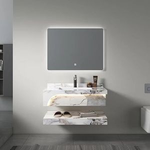 Salle de bain fournie en usine de luxe lumières LED lavabo Apportez un miroir rock board ardoise bassin - Product Image 6