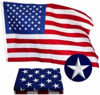 Drapeau américain 3x5 pieds, drapeau américain extérieur en nylon résistant avec étoiles brodées, bandes cousues et œillets en laiton
