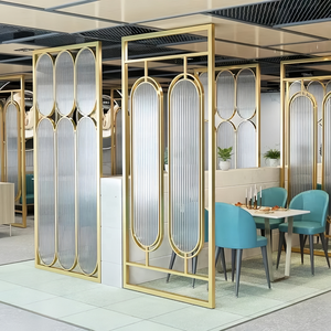 Customized Oval Metal Separator Partition Panel Stainless Steel <strong>Screen</strong> &amp; <strong>Room</strong> <strong>Divider</strong> <strong>for</strong> Milk Tea Coffee Shop Noodle Restaurant - Product Image 3