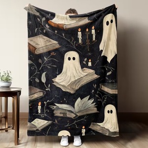 Couverture en flanelle douce et moelleuse à motifs Halloween, idéale pour les fêtes d'Halloween, le canapé, la chambre et la décoration intérieure - Vente en gros usine - Product Image 4