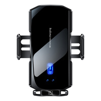 Chargeur de voiture sans fil rapide à induction intelligente 15W, support de téléphone, port Type-C, matériau ABS, ouverture/fermeture automatique via capteur infrarouge pour tous