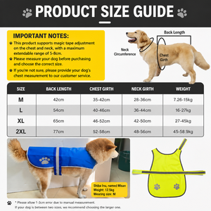 Gilet de sécurité réfléchissant pour <span class=keywords><strong>chien</strong></span>, résistant à l'usure et aux déchirures, en tissu Oxford, toutes saisons, ajustable, pour chiens de petite, moyenne et grande taille, anti-perte - Product Image 5