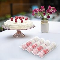 Boîtes en plastique transparentes avec insert blister pour emballage de biscuits boîte-cadeau présentoir de pâtisserie macaron chocolat personnalisé