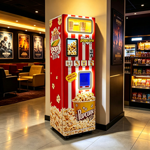 Máquinas expendedoras de palomitas de maíz totalmente automáticas con pantalla táctil, operadas con monedas y código QR, de autoservicio, para cines, centros comerciales y parques de atracciones. - Product Image 1
