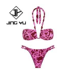 Trajes de Baño de Alta Calidad para Mujer, Estampado Bohemio, Cuello Halter, Accesorios de Playa, Trajes de Baño Personalizados de Nailon Reciclado - Product Image 6