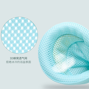 Filet de bain pour bébé en forme de T, support en maille, 66 cm x 59 cm, pour siège de sécurité pour le bain des tout-petits de 0 à 12 mois, bleu clair - Product Image 5