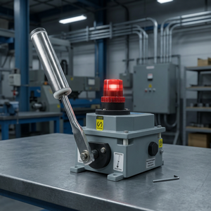 Interruptor de desalineación de banda industrial SMARTsaa con lámpara indicadora, modelo BS 202 C IL de aluminio fundido para seguridad en desalineación de transportadores - Product Image 1