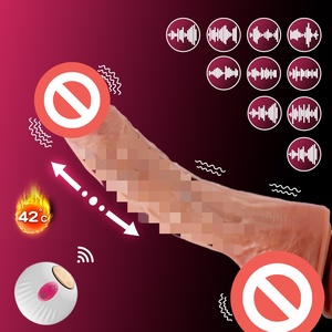 Mainan seks dewasa, dildo listrik silikon wanita, masturbator dengan getaran dan fungsi pemanasan 10 frekuensi - Product Image 1