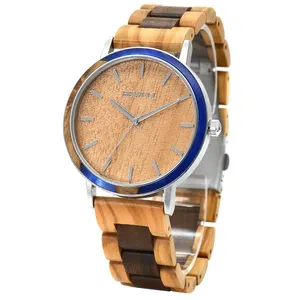 사용자 정의 슈퍼 얇은 금속 나무 시계 다채로운 수지 koa 나무 베젤 시계 개인 상표 맞춤형 나무 시계