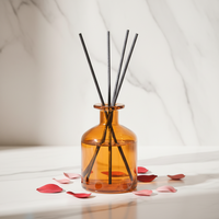 Bouteille diffuseur d'huiles essentielles en verre plat transparent avec étiquette personnalisée ABT, bouchon scellé, 250 ml, ensemble de parfum de luxe, emballage