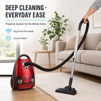 Aspirateur à sac 1400W 19Kpa, capacité 4L, filtre HEPA 5 étapes, enrouleur de cordon automatique, fabricant