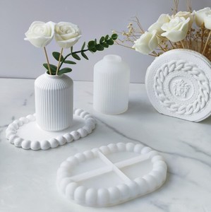 Stampo Fai da Te in Silicone a Forma di Fiore di Prugno Forma per Gesso <span class=keywords><strong>Portacandele</strong></span> <span class=keywords><strong>Vassoio</strong></span> Rotondo Stampi in Resina Epossidica - Product Image 3