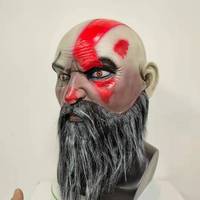 Fanrek dieu de la guerre Kratos Latex masque guerrier Cosplay guerrier barbu Halloween Costume carnaval Costume accessoires