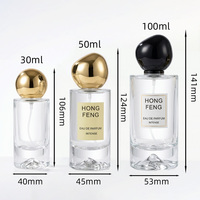 Flacon de parfum rond à sertir personnalisé OEM, 30 ml, 50 ml, 100 ml, flacon de parfum en verre vide avec boîte d'emballage