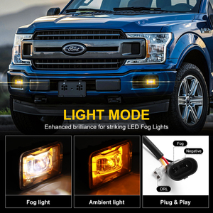 फोर्ड F150 2015 के लिए 30w नेतृत्व वाली कोहरे लाइट किट को अपग्रेड करना-2020 आसान स्थापना सफेद ड्रायर 6500k परिवेशी प्रकाश नई स्थिति 2 वर्ष - Product Image 2
