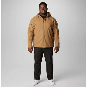 Custom Logo <b>Men</b> Autumn Hooded Canvas Stand Collar Softshell <b>Jacket</b> <b>Long</b> Sleeves Waterproof 100% Cotton 2026 - Product Image 1
