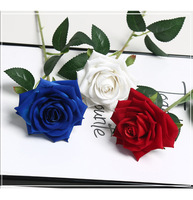 Rose artificielle en tissu velours unique pour arrangement de mariage, bouquet de la Saint-Valentin, matériaux pour vitrine