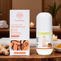Sérum Visage Éclaircissant et Apaisant au Curcuma Fermenté, Niacinamide et Vitamine C pour Peaux à Tendance Imperfectible, Unifiant le Teint et Révélant l'Éclat