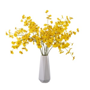 Fleur artificielle Orchidée Danseuse Jaune à branche unique pour décoration de mariage, style INS, transfrontalier - Product Image 5