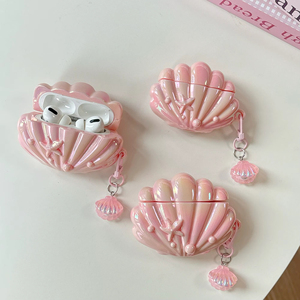 <span class=keywords><strong>Funda</strong></span> de lujo <span class=keywords><strong>rosa</strong></span> con diseño de conchas para auriculares Airpods 4 3 2 1 Pro2, <span class=keywords><strong>funda</strong></span> protectora anticaídas, accesorios suaves para auriculares - Product Image 2