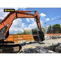 Broyeur à mâchoires Motek adapté aux excavatrices de plus de 20 tonnes avec fonction de broyage par valve, garantie 1 an
