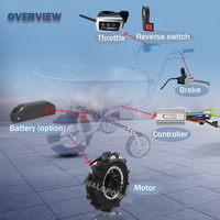 Kit moteur électrique pour chariot à roues de tracteur 16 pouces, à couple élevé et faible vitesse, 80 Nm, avec moyeu motorisé BLDC sans balais à engrenages