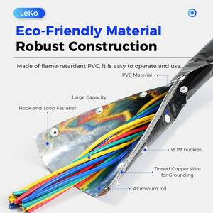 <span class=keywords><strong>Manchon</strong></span> <span class=keywords><strong>de</strong></span> câble <span class=keywords><strong>de</strong></span> protection EMI en <span class=keywords><strong>PVC</strong></span> UL94-V0, protection RFI, attache à bouton-pression, pour dispositifs médicaux, bras robotiques, flexible et conducteur - Product Image 2