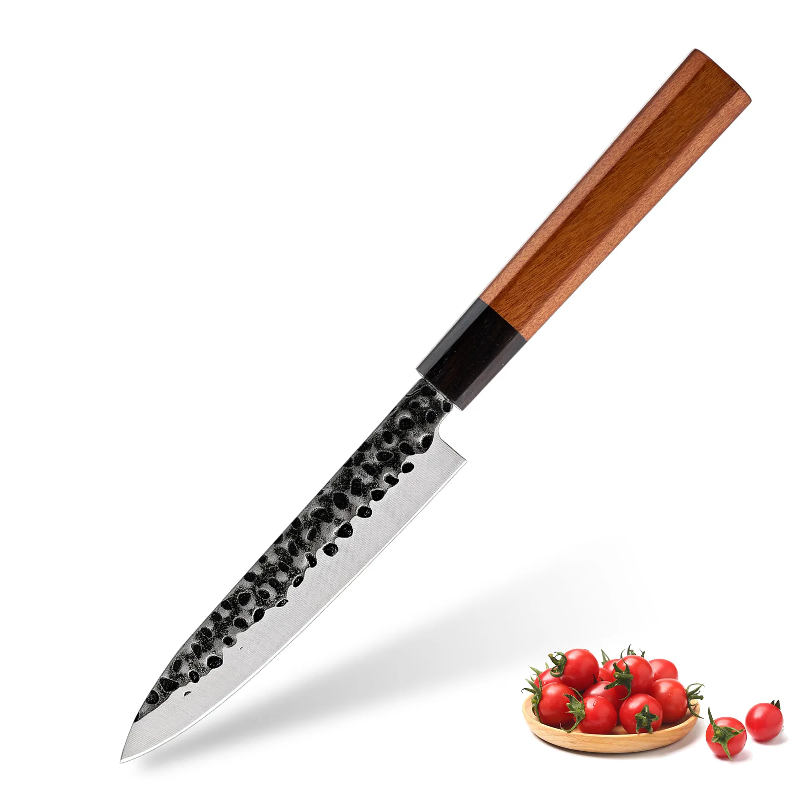 5 Inch Utility Knife Forged Fruit Knife with Octagonal Handle Stainless Steel Chef Knife