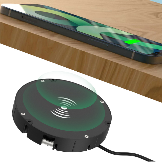Long Distance Under Desk Invisible Wireless Charger Furniture Embedded Hidden Under Table 10W 15w Long Range Wireless Charger