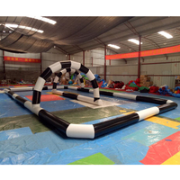 Circuit de course gonflable pour voitures tamponneuses, balles Zorb et karts, jeu sportif de course aérienne