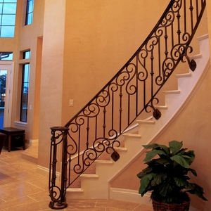 Rambarde d'escalier classique en fer forgé, <span class=keywords><strong>balustrade</strong></span> pour balancier, vente en gros, <span class=keywords><strong>pas</strong></span> <span class=keywords><strong>cher</strong></span>, - Product Image 5