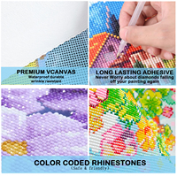 Nuevo Kit de Pintura de Diamantes 5D Ecológico con Diseño de Elefante y Mariposa, Acrílico, Perforaciones Redondas Completas, para Niños y Adultos