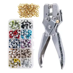 400 Sets of 11 Colors 5mm eyelet hole punch plier Installation Tools punch pliers set