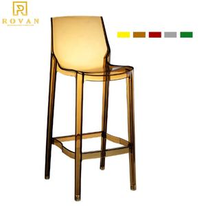 เก้าอี้สตูลบาร์สูงพลาสติกอะคริลิคพร้อมหลัง,เก้าอี้เรซิ่นใสดีไซน์ใหม่ทันสมัย - Product Image 3