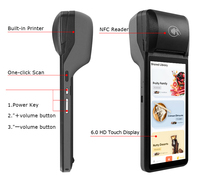 Terminal Punto de Venta (TPV) para Restaurantes, TPV Móvil de 6 Pulgadas con Impresora Térmica de 58 mm, Android 14, 8 Núcleos
