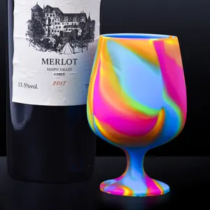 Copas de vino tinto de silicona Premium, montura delgada, vástago largo, perfectas para uso diario rojo o blanco, fiestas únicas o cumpleaños
