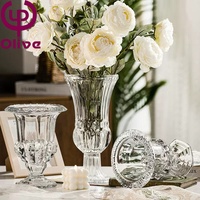 Lanterne romaine de mariage, vase en verre de décoration de table, vases transparents en verre transparent et en cristal pour décoration intérieure
