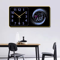 Horloge murale silencieuse en cristal islamique de haute qualité pour la décoration du salon et de la maison - Vente en gros
