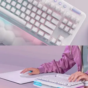 Para <span class=keywords><strong>Logitech</strong></span> G715 Aurora Teclado mecánico inalámbrico de 87 teclas Nuevo teclado ergonómico de tres modos con retroiluminación RGB para deportes electrónicos de escritorio - Product Image 3