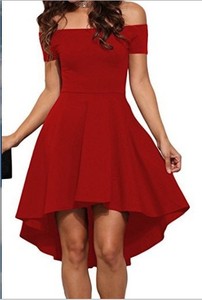 Europa y América 2026 Nuevo Vestido Corto de Mujer con Hombro Descubierto y Manga Corta, Estilo Swing, de <span class=keywords><strong>Gran</strong></span> Vuelo - Product Image 4